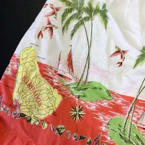 Crewcuts Girls Size 7 Tropical Hawaiian Scene Tank Dress White Orange Pockets - Picture 6 of 10